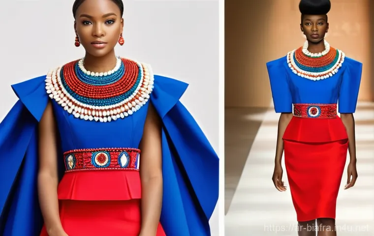 비아프라 전통 의상 - **Artisan Weaving Akwaete Fabric in a Traditional Workshop:** A captivating, detailed close-up shot ...