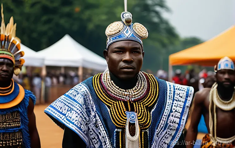비아프라 공화국의 문화유산 - **"New Yam Festival Celebration"**: An energetic and joyful scene of the Igbo New Yam Festival (Iri ...