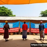 Home 22 비아프라 전쟁 이후 이그보인의 삶 - A vibrant cultural festival scene in an Igbo community, featuring diverse groups of people wearing t...
