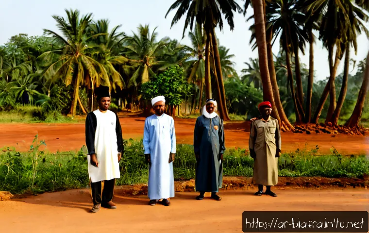 비아프라 독립운동과 지역 민병대 - Photorealistic historical documentary scene of Biafran independence-era regional militia volunteers ...